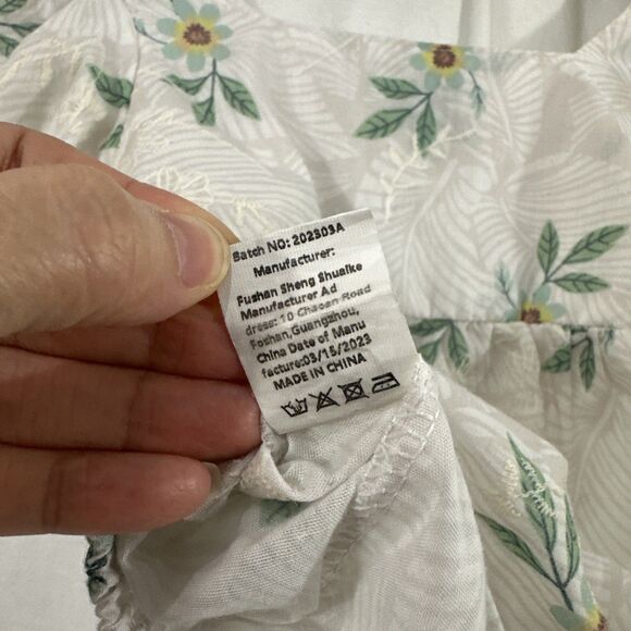 Unbranded Girls Floral Embroidered Summer Puff Sleeve Romper Size 9-12 Months - Picture 8 of 10